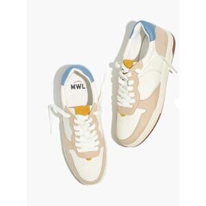 Madewell Court Sneakers Tranquil Lake Mulit Leather Nubuck Suede Size 7.5 NIB